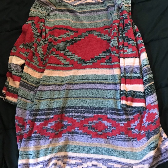 Long striped sweater cardigan - Picture 2 of 4